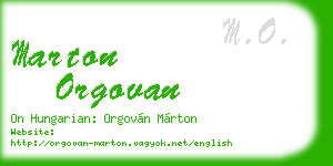 marton orgovan business card